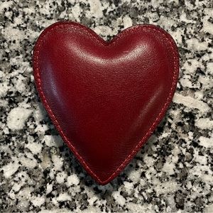 Leather Red Heart Paperweight